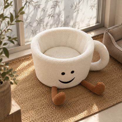 Cozy Cat Cup Bed – Cute Coffee Mug Cat House with Plush Comfort