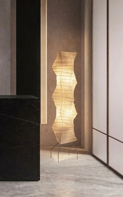 Japanese Wabi-Sabi Rice Paper Irregular Floor Lamp