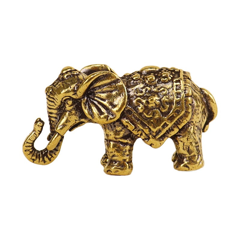 Solid Brass Elephant Figurine – Feng Shui Prosperity Decor