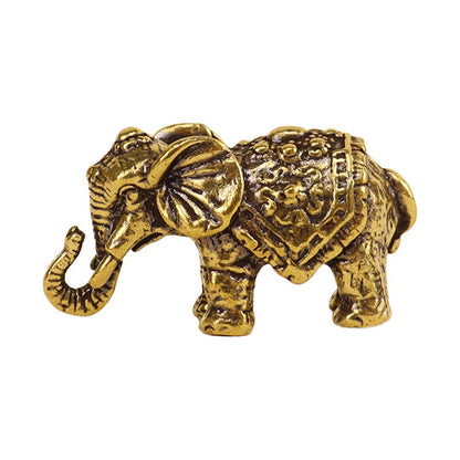 Solid Brass Elephant Figurine – Feng Shui Prosperity Decor