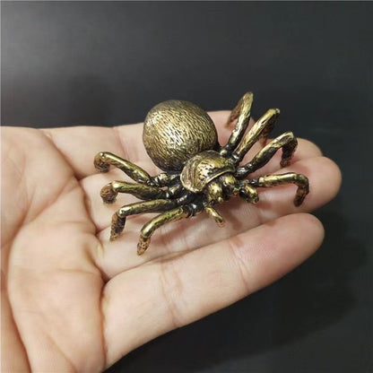 Mini Brass Spider Figurine – Collectible Desk Accent & Paperweight