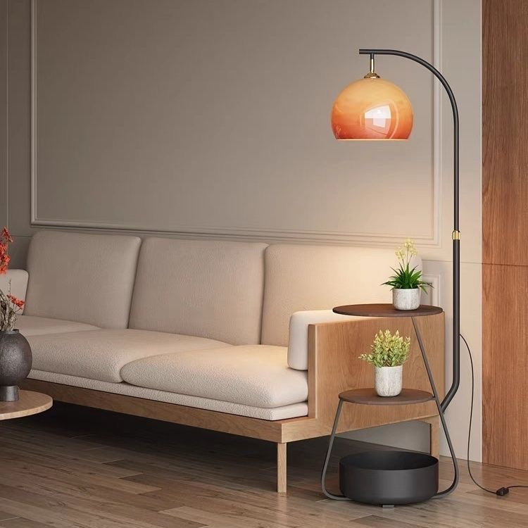 Modern Multi-Functional Lounge Side Table Floor Lamp - High Shade Style