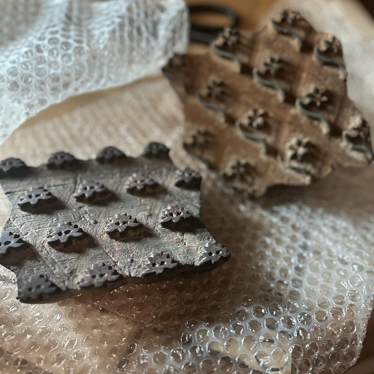 Vintage Indian Wooden Block Stamps – Hand-Carved Textile Printing Blocks