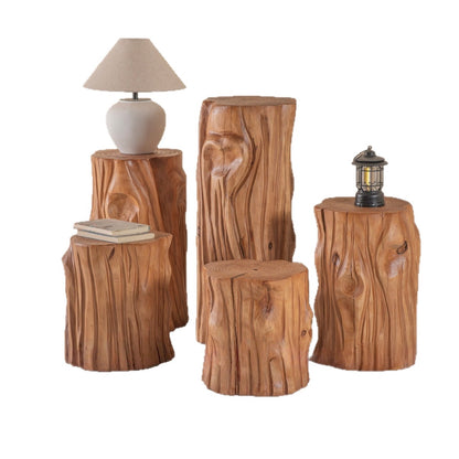 Carved Solid Wood Pedestal Stand