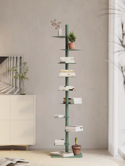 Modern Rotational Display Book Shelf with Multi-Tier Design for Indoor Plant Display Home Decor and Storage