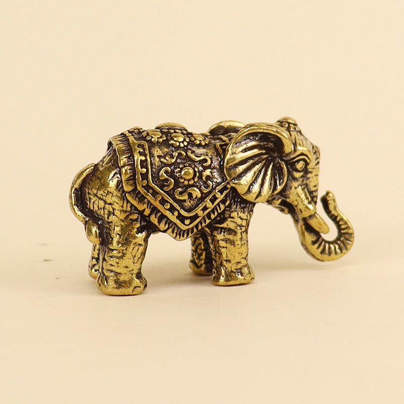 Solid Brass Elephant Figurine – Feng Shui Prosperity Decor