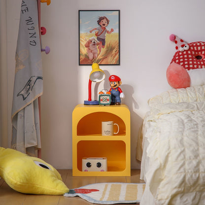 Modern Arch Nightstand with Open Storage | Colorful Sculptural Bedside & Side Table