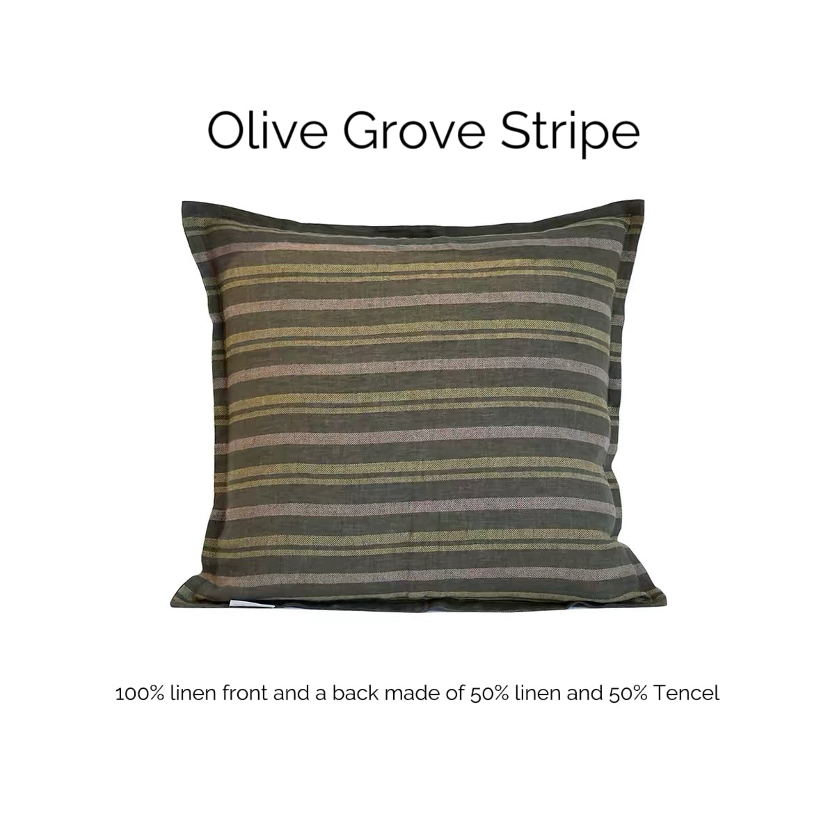 Vintage Linen Stripe Pillow Cover | Plastic-Free Natural Linen Cushion Cover | Japandi & Wabi-Sabi Decorative Pillow Cover