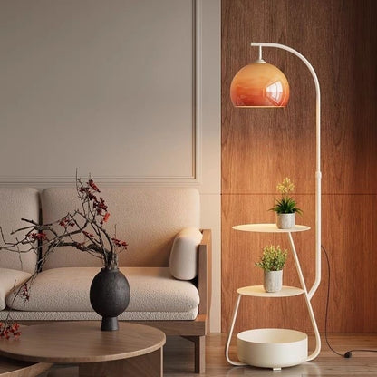 Modern Multi-Functional Lounge Side Table Floor Lamp - High Shade Style