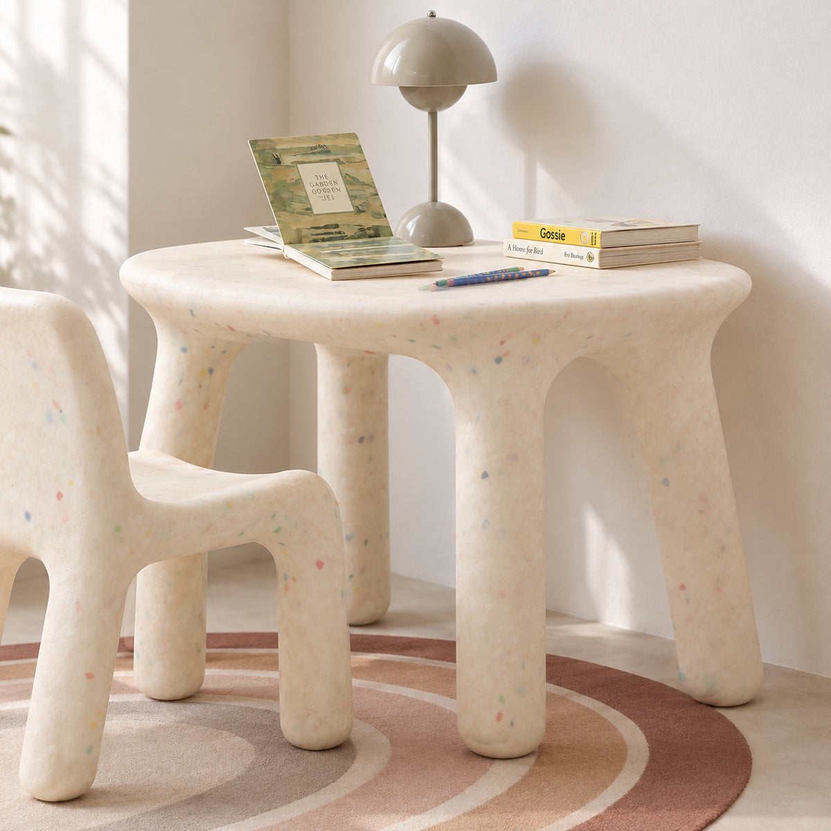 Sculptural Kids Chair | Modern Nordic Children’s Chair in Speckled Colors