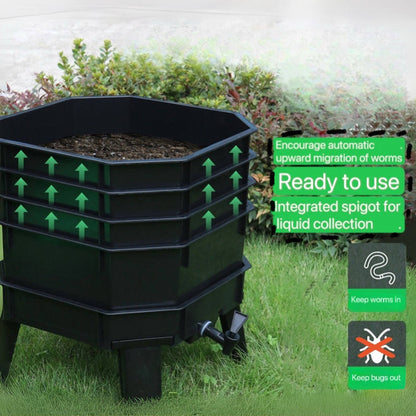 Worm Composting System – Customizable, Durable, and Eco-Friendly Compost Bin for Efficient Food Recycling - 5 Layers