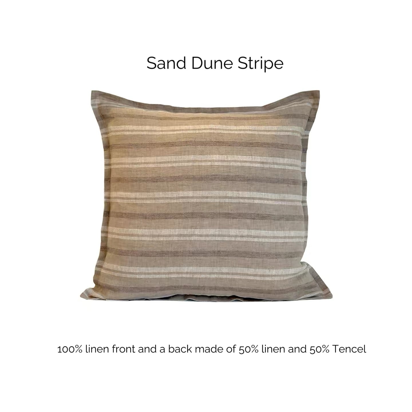 Vintage Linen Stripe Pillow Cover | Plastic-Free Natural Linen Cushion Cover | Japandi & Wabi-Sabi Decorative Pillow Cover