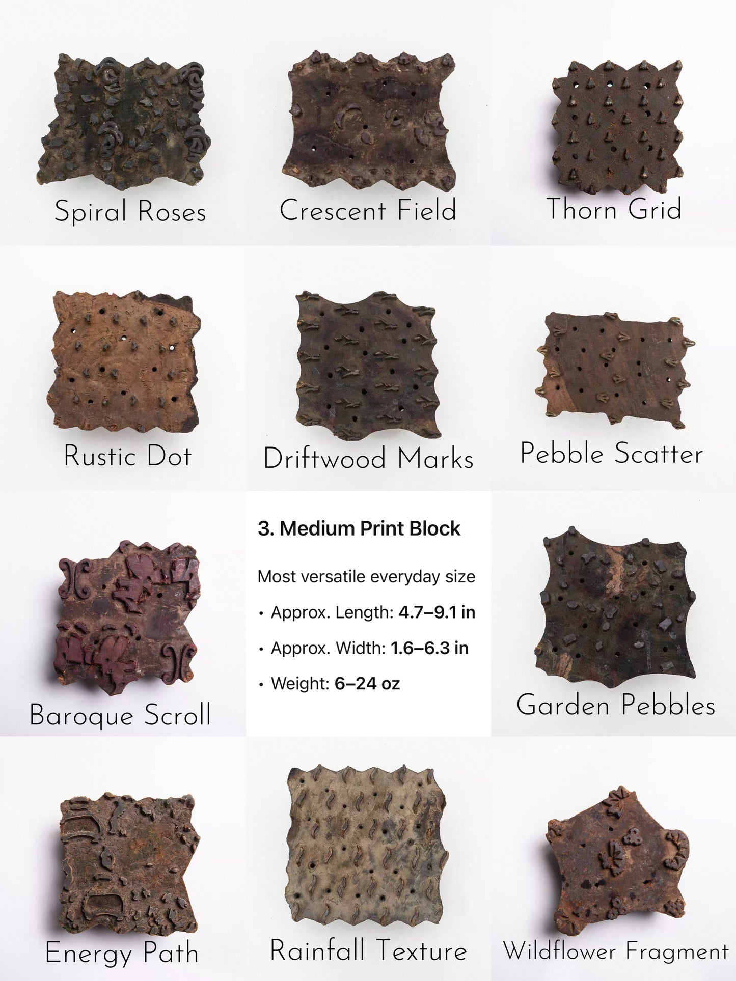 Vintage Indian Wooden Block Stamps – Hand-Carved Textile Printing Blocks