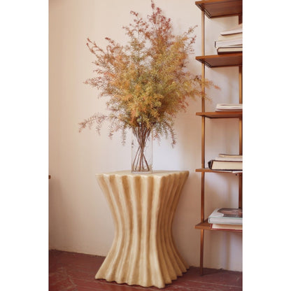 Sculptural Pedestal Side Table – Wavy Accent Table for Modern Interiors