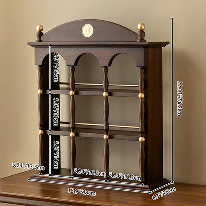 Vintage Walnut Architectural Display Shelf – 3-Tier Perfume & Decor Organizer