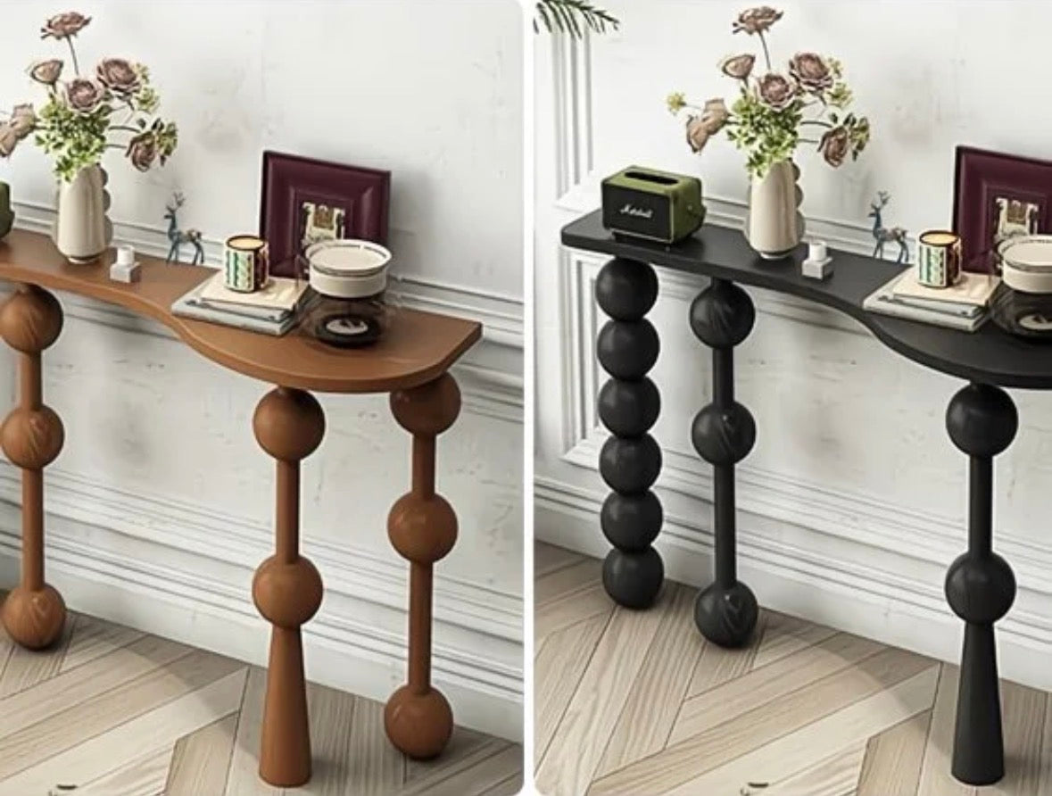 The Palais Sculptural Wood Console | Hand-Finished Statement Piece
