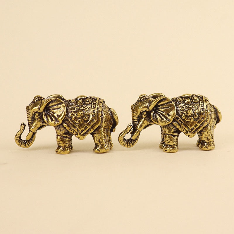 Solid Brass Elephant Figurine – Feng Shui Prosperity Decor