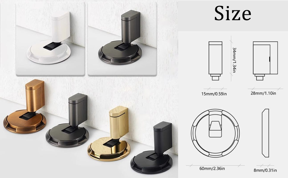 360° Rotatable Magnetic Mechanical Door Stopper