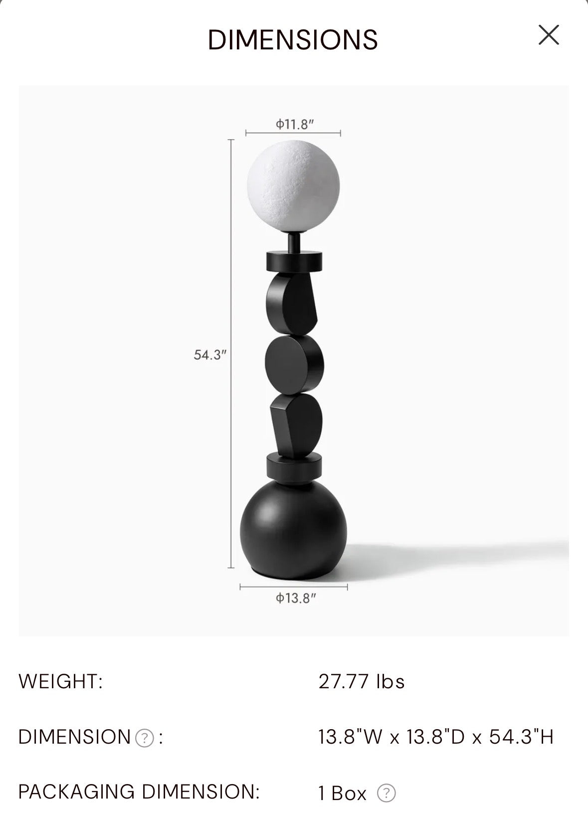 Moon Totem Sculptural Floor Lamp