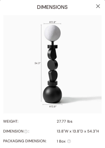 Moon Totem Sculptural Floor Lamp