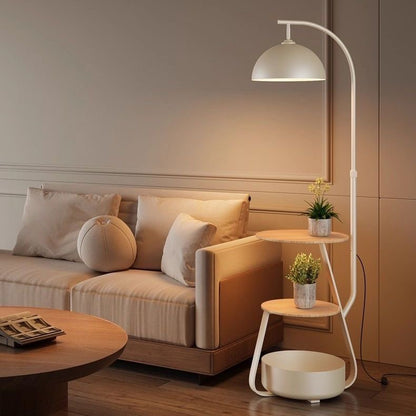 Modern Multi-Functional Floor Lamp with Shelves