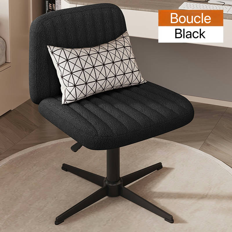 Ergonomic Upholstered Office Chair Swivel Modern Leisure Chair with Wheels, Armless Rotational Chair