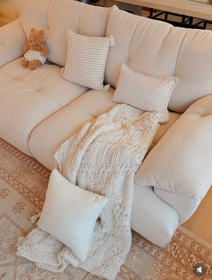 The Cloud Haven | Extra-Deep Modular Sofa - European Linen Edition – 100% Microplastic-Free
