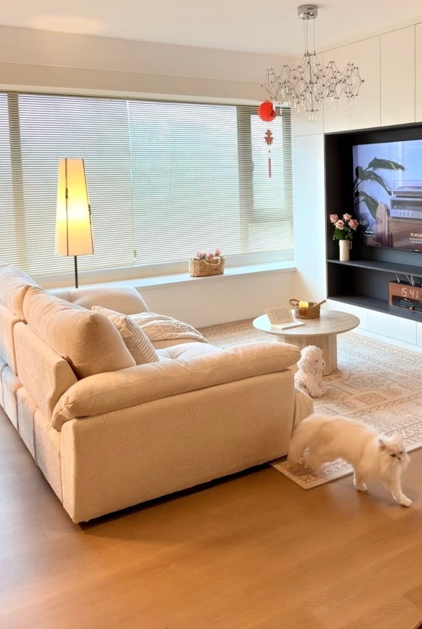 The Cloud Haven | Extra-Deep Modular Sofa - European Linen Edition – 100% Microplastic-Free