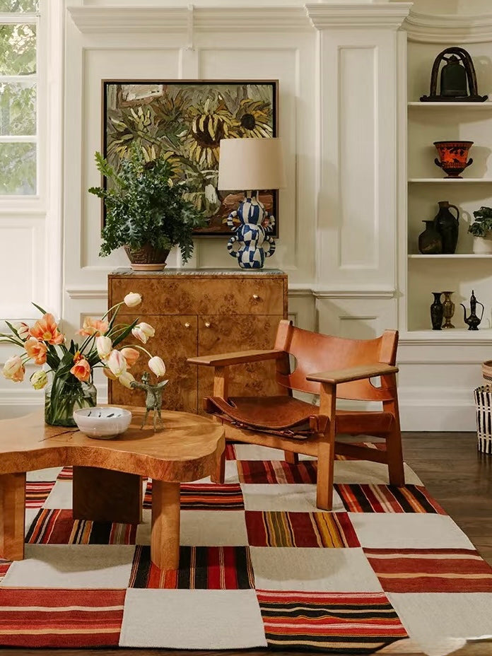 Spanish Chair | Solid Teak & Genuine Leather Sling Lounge Chair