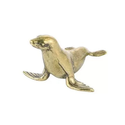 Vintage Brass Seal Figurine