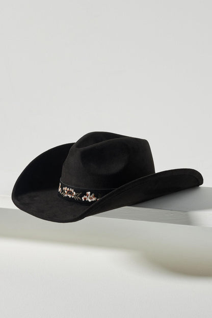 Embroidered Belted Rancher Cowboy Hat – Stylish Western Elegance in Black, Brown, and White