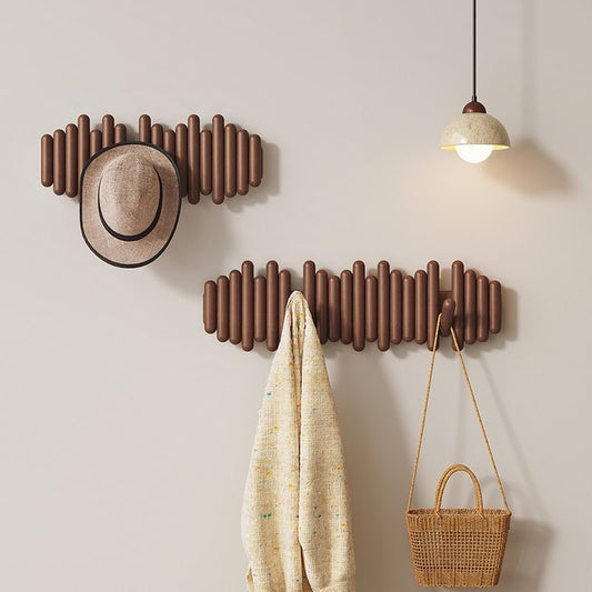 Solid Wood Coat Rack – Wall-Mounted Expandable Hanger