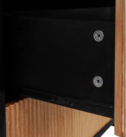 Modern 3-Drawer Chest with Textured Design, Durable Laminate Finish, and Sleek Black Frame