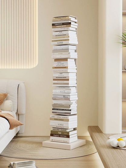 Modern Floating Bookshelf - 6, 7, 8, 9, and 10 Tier Vertical Storage | Space-Saving Metal Bookcase for Home & Office