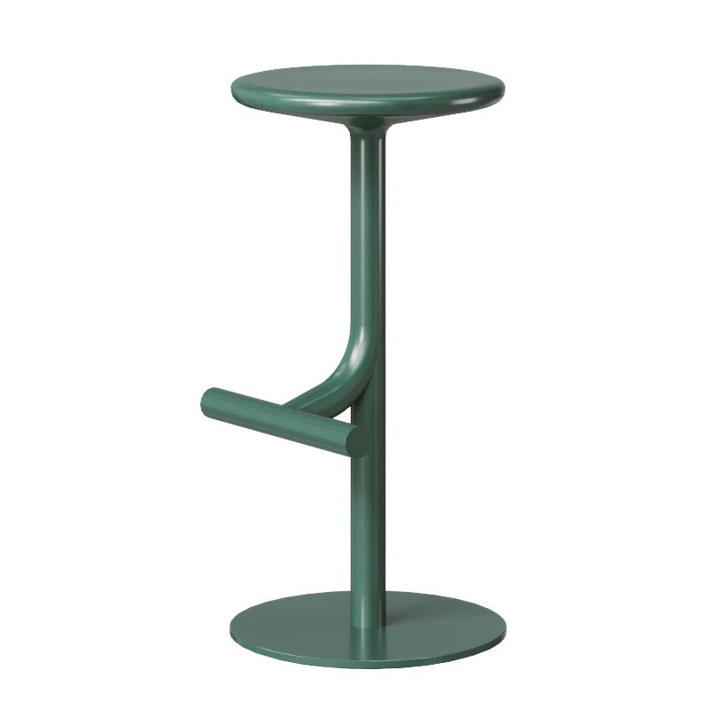 Modern Metal Bar Stool – Adjustable Counter Height Bar Chair with 360° Swivel and Footrest (Available in Red & Green)