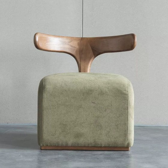 Japandi chair, curved wood chair, statement dining chair, olive dining chair, modern wood dining chaiR