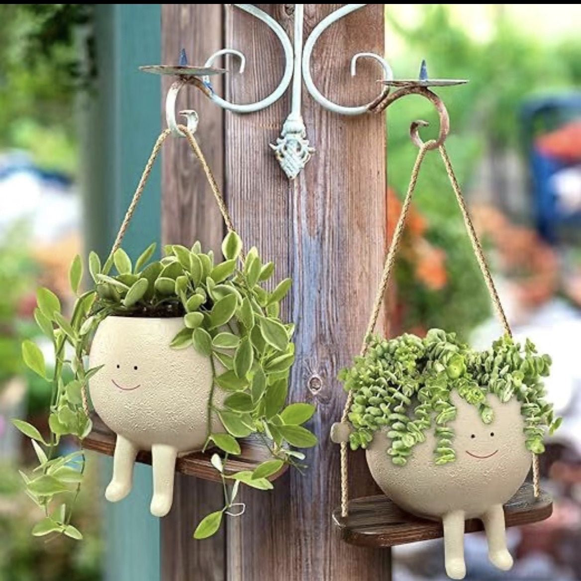 Smiley Face Hanging Planter | Swing Plant Pot for Indoor & Outdoor Décor