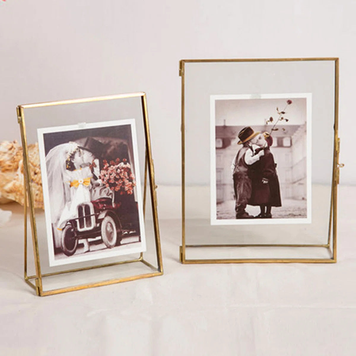 Gold-Edged Display Floating Picture Frames