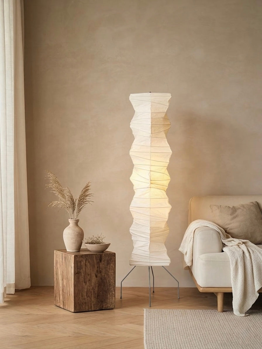 Japanese Wabi-Sabi Rice Paper Irregular Floor Lamp