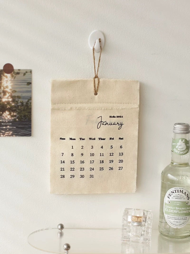 Minimalist Fabric Wall Calendar 2026