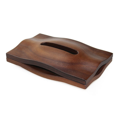 Sculpted Solid Wood Tissue Box Cover