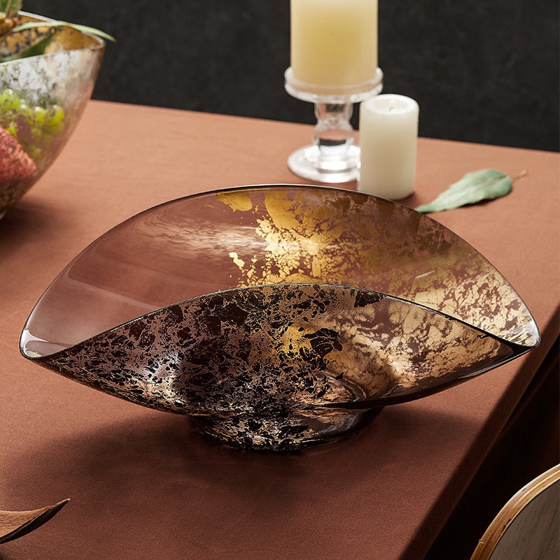 Sparkle Series Gold Foil Glass Bowls – Luxury Decorative Fruit & Centerpiece Bowls