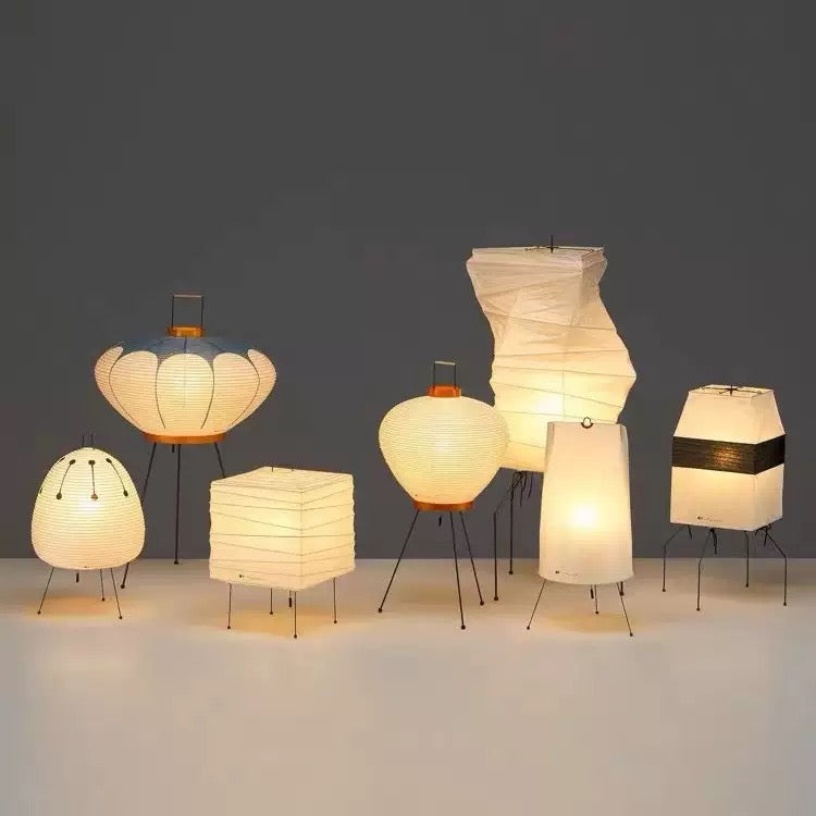 Sculptural Paper Floor Lamp – Small | Wabi Sabi Japanese Ambient Light