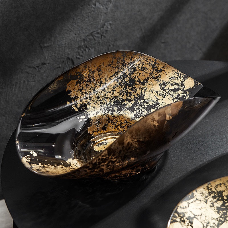 Sparkle Series Gold Foil Glass Bowls – Luxury Decorative Fruit & Centerpiece Bowls