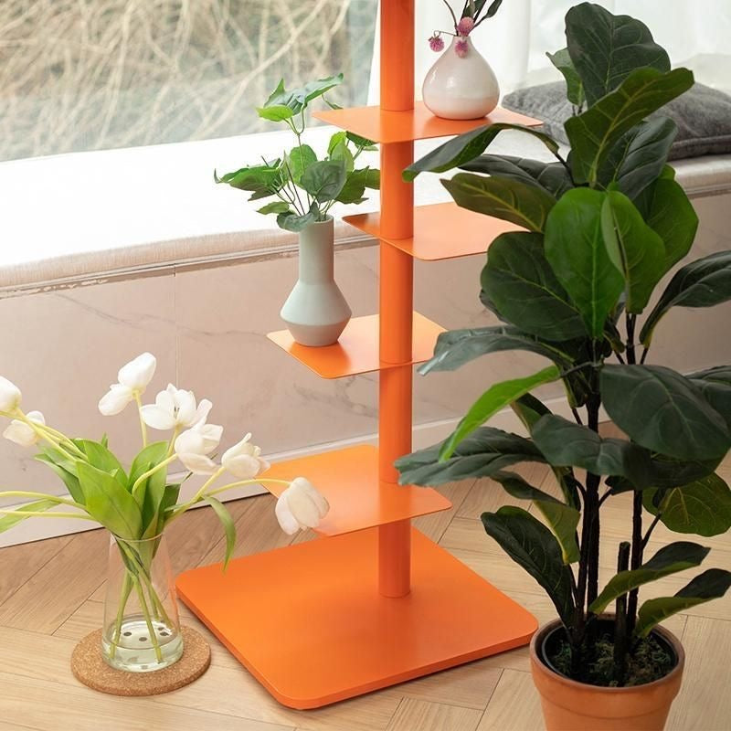 Modern Rotational Display Book Shelf with Multi-Tier Design for Indoor Plant Display Home Decor and Storage