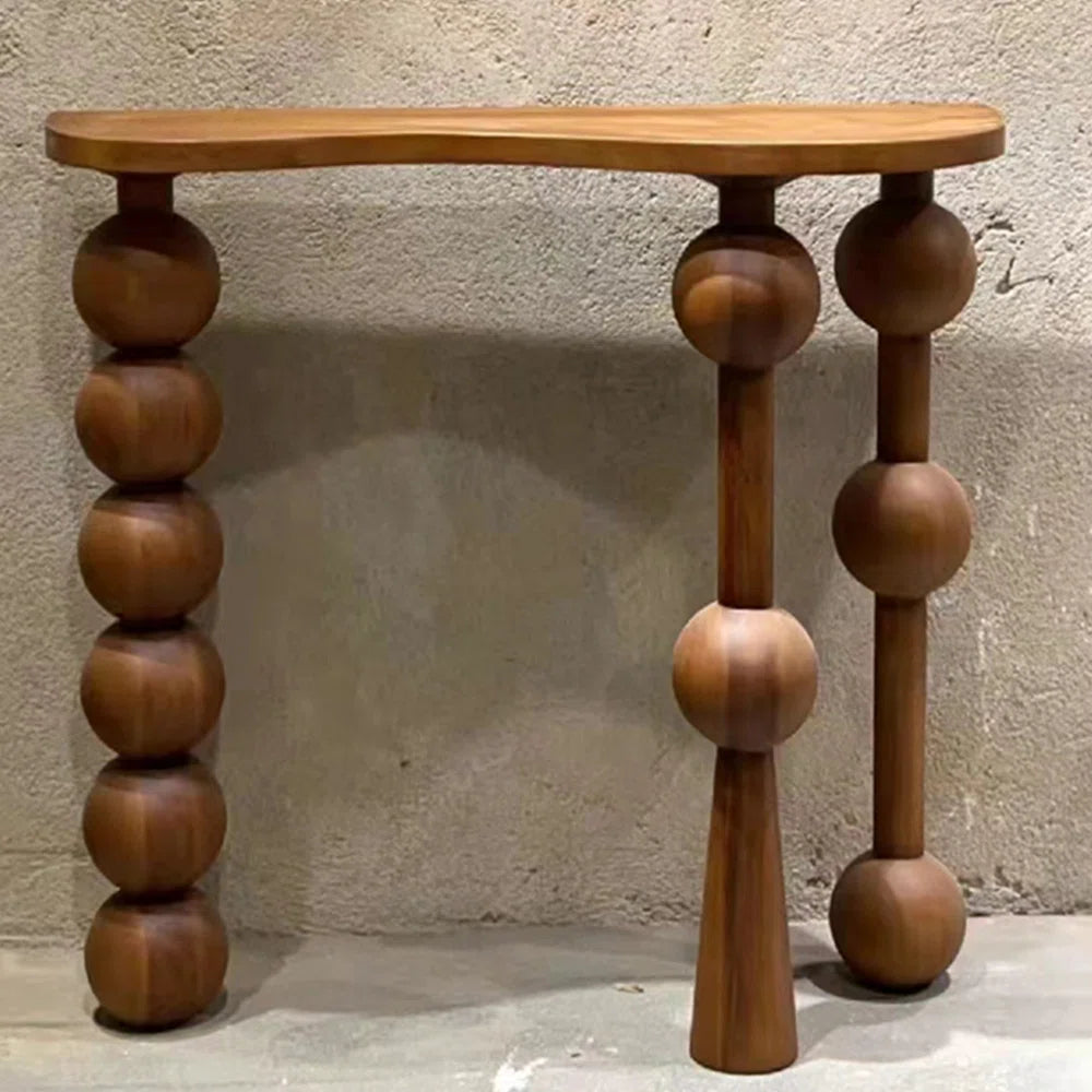 The Palais Sculptural Wood Console | Hand-Finished Statement Piece