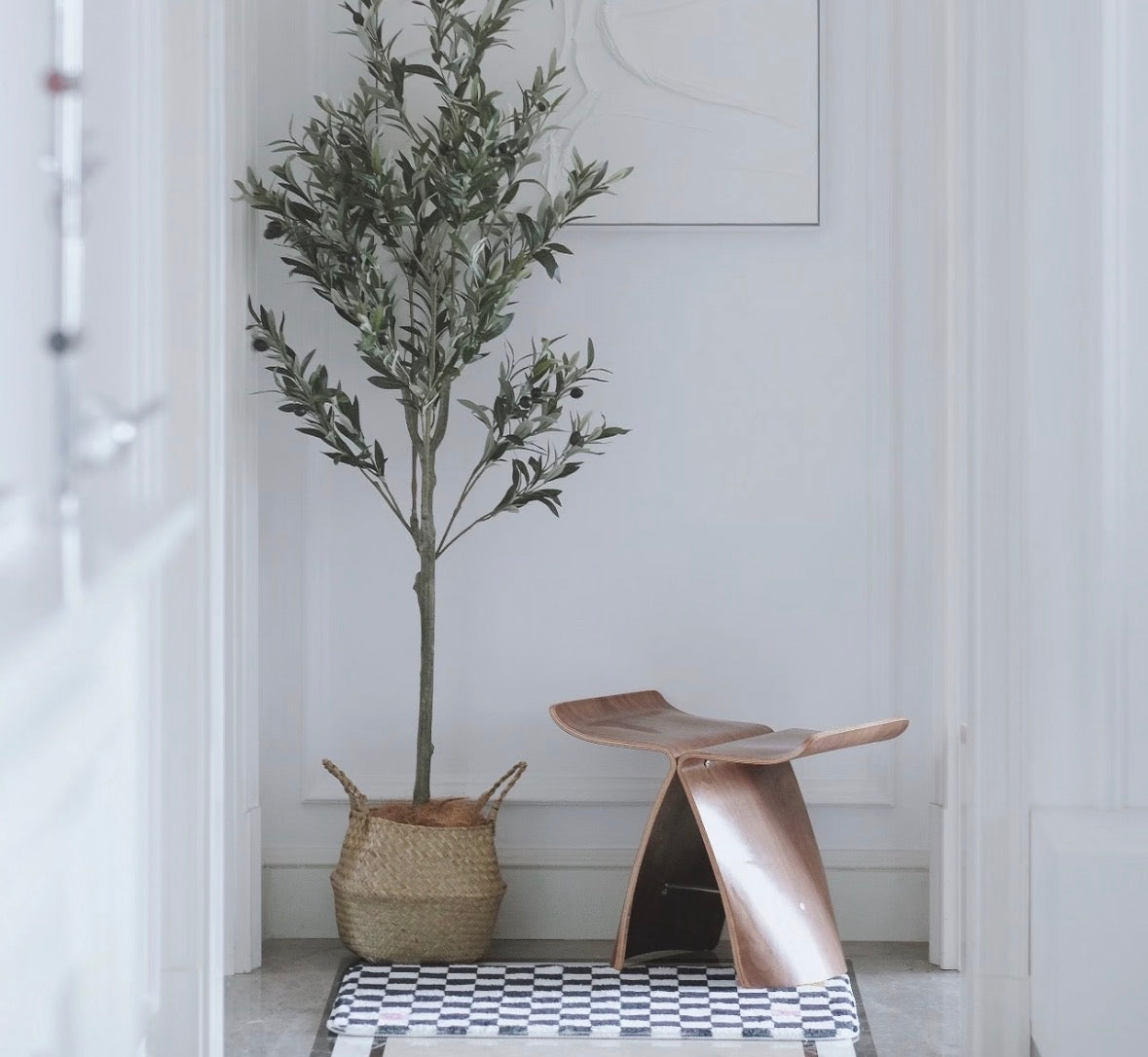 Haiku Stool | Butterfly Silhouette Japanese Modern Wooden Stool
