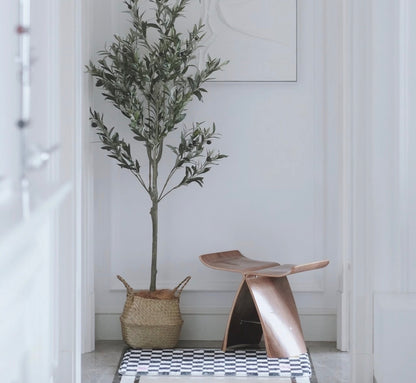 Haiku Stool | Butterfly Silhouette Japanese Modern Wooden Stool