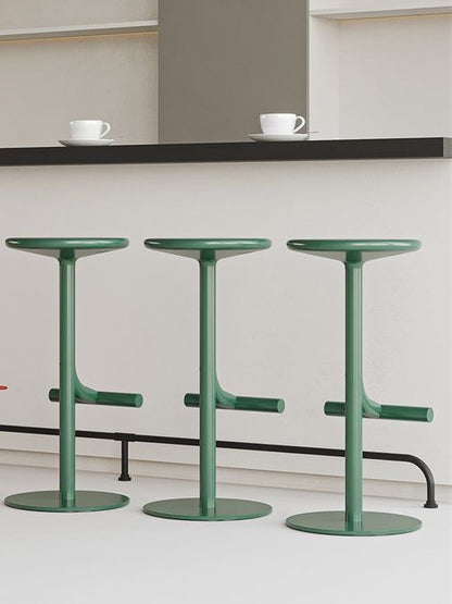 Modern Metal Bar Stool – Adjustable Counter Height Bar Chair with 360° Swivel and Footrest (Available in Red & Green)