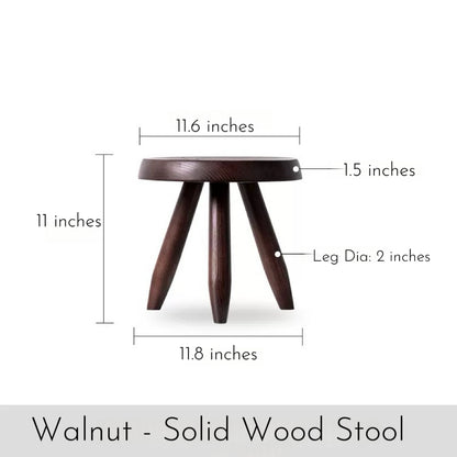 Handcrafted Solid Wood Tripod Stool – Charlotte Perriand–Inspired
